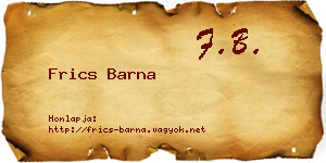 Frics Barna névjegykártya